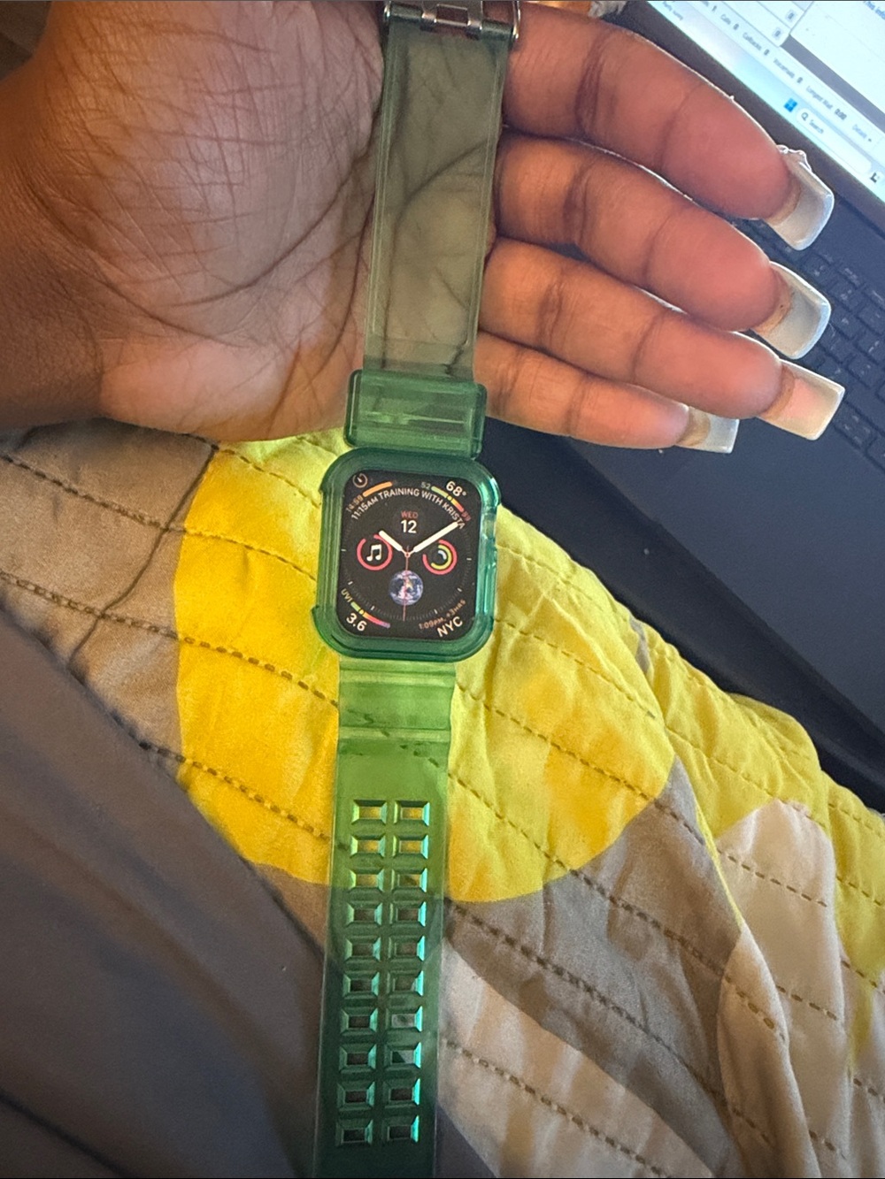 Green Transparent Case Smartwatch with Matching Band for apple watch